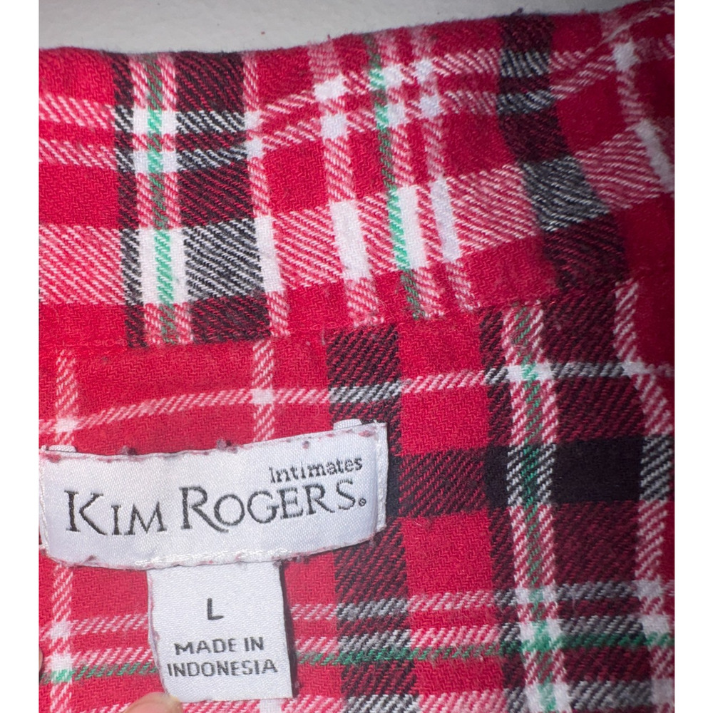 Kim‎ Rogers Womens L Pajama Set Plaid Holiday Intimates Sleepwear Warm Cozy Soft - Picture 4 of 12